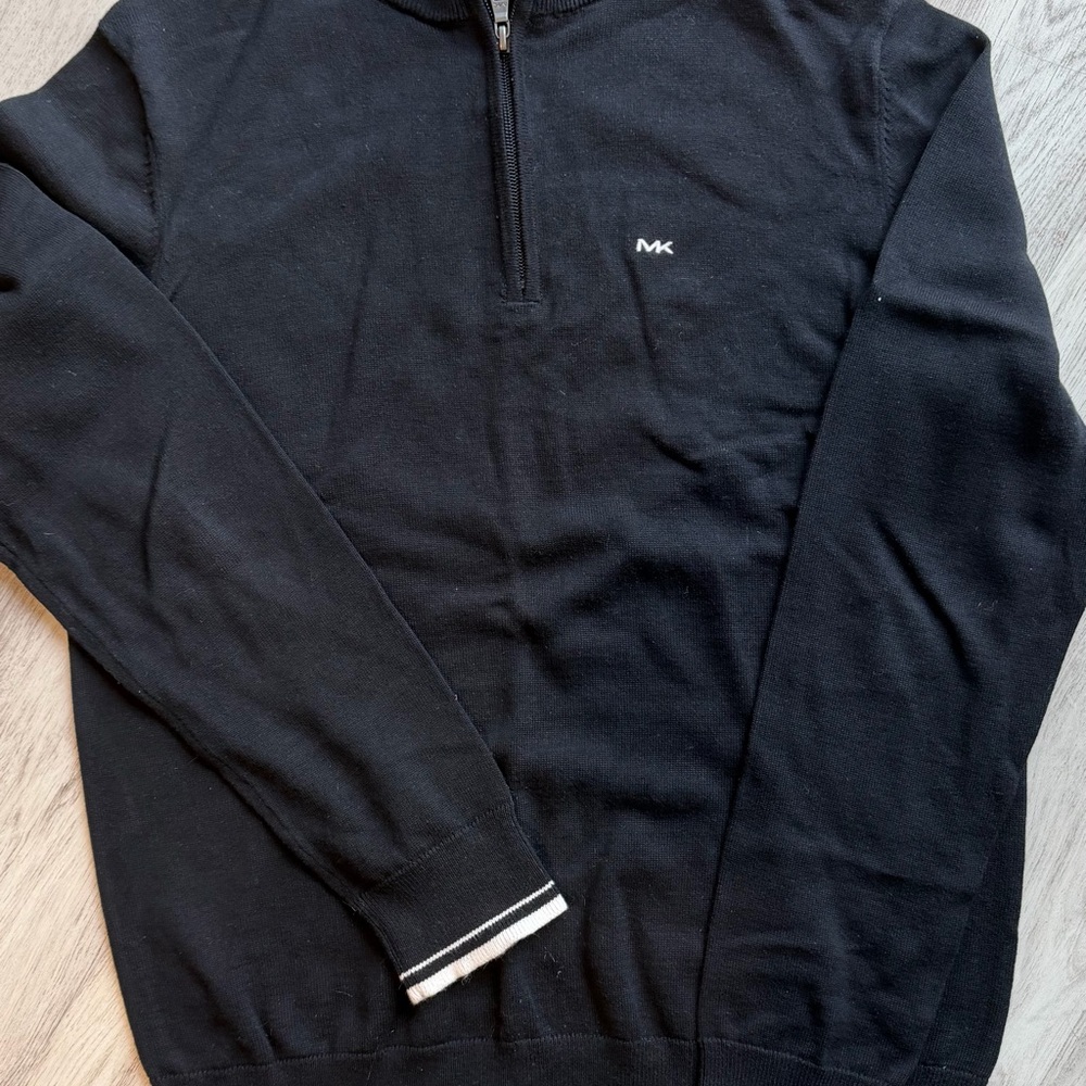 Michael Kors Men's Black Zip-Up Sweater